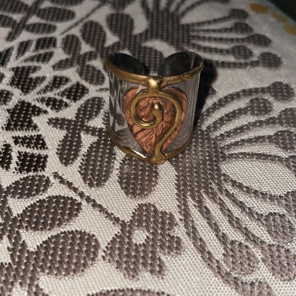 Anju Handmade adjustable fit mixed metal Ring.